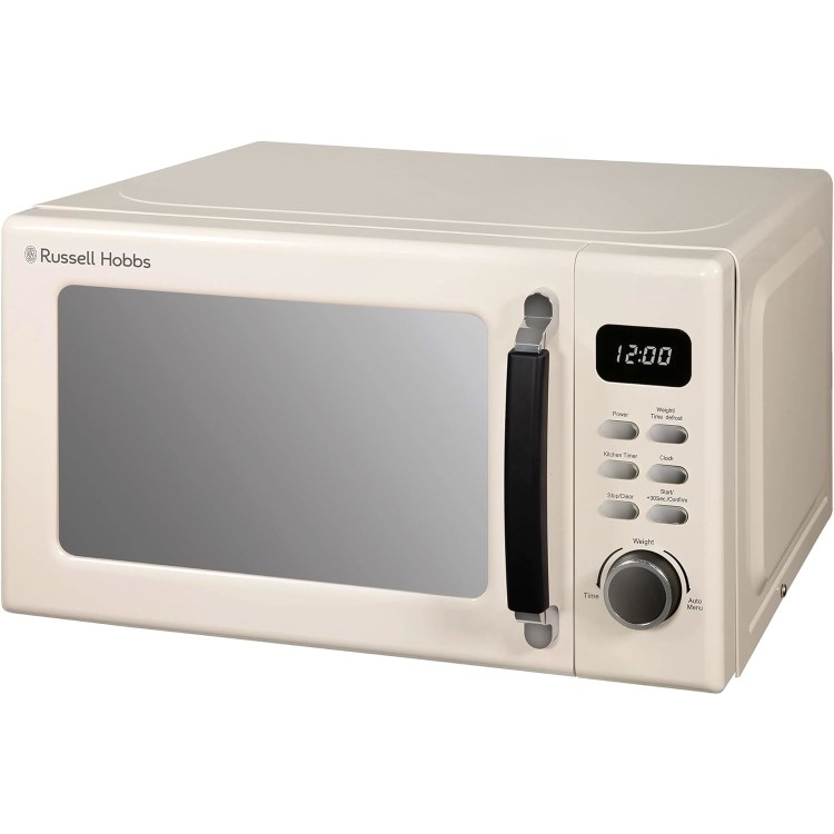 Russell Hobbs StyleVia 20L Freestanding Solo Microwave Oven - Cream