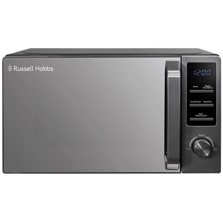 Russell Hobbs Midnight Collection 20L Freestanding Solo Microwave - Dark Steel