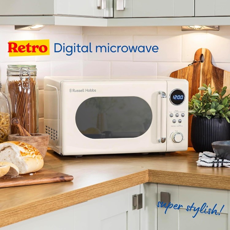 Russell Hobbs Retro 20L Freestanding Solo Microwave - Cream