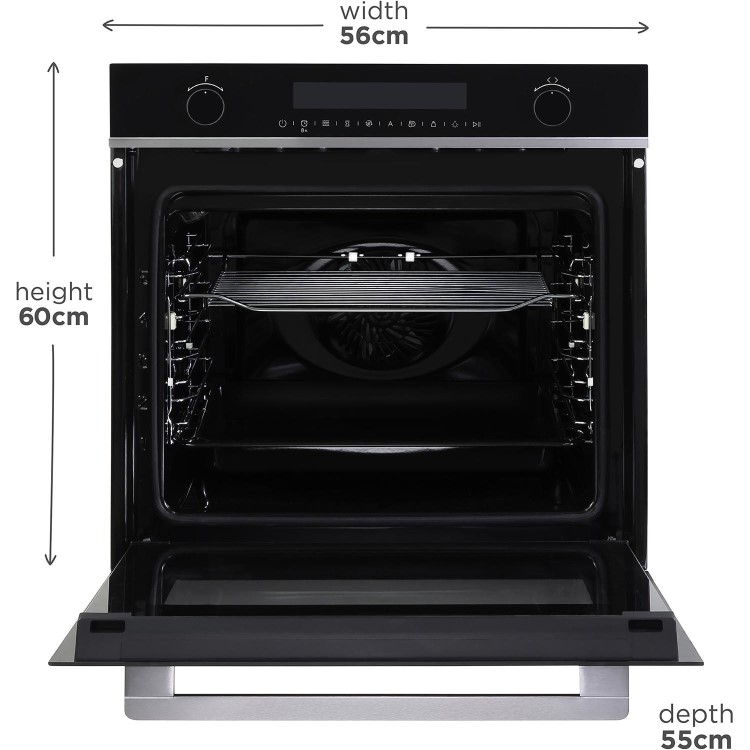 Refurbished Russell Hobbs RHMEO7202DS 60cm Single Built In Electric Oven & Microwave Black