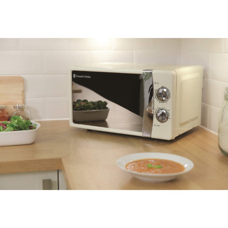 Russell Hobbs Classic 17L Freestanding Solo Microwave - Cream