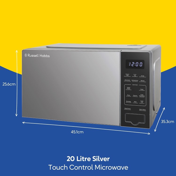 Russell Hobbs 20L Freestanding Digital Solo Microwave Oven - Silver