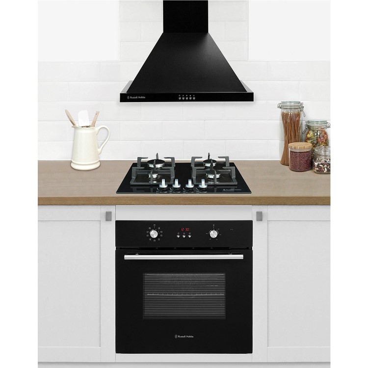 Russell Hobbs RHSCH601B 60cm Wide Black Chimney Cooker Hood 
