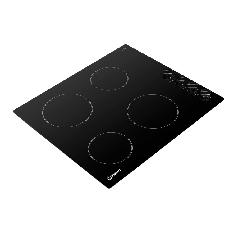 Refurbished Indesit RI860C 58cm Rotary Control 4 Zone Ceramic Hob Black