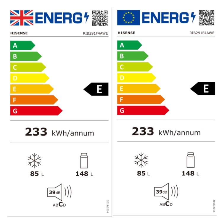 Refurbished Hisense RIB291F4AWE Integrated 233 Litre 50/50 Frost Free Fridge Freezer