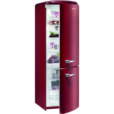 Gorenje RK60359OR Retro Style Freestanding Fridge Freezer Right Hand Hinge Burgundy