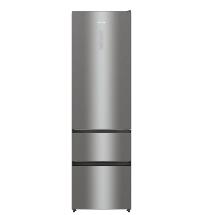 Hisense 378 Litre 70/30 Freestanding Fridge Freezer - Stainless Steel