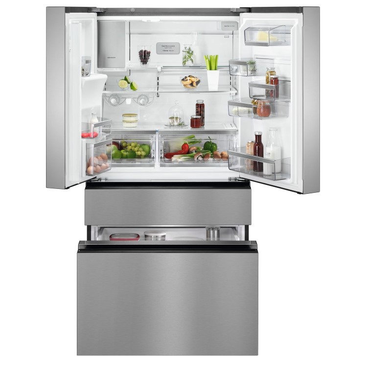 AEG RMB96719CX Freestanding American Fridge Freezer With Plumbed Ice & Water Dispenser - Silver With Stainless Steel Doors