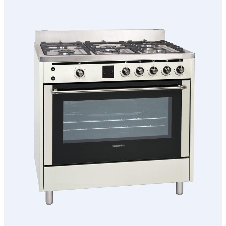 Montpellier RMC90GOC 90cm Gas Single Oven Range Cooker Cream