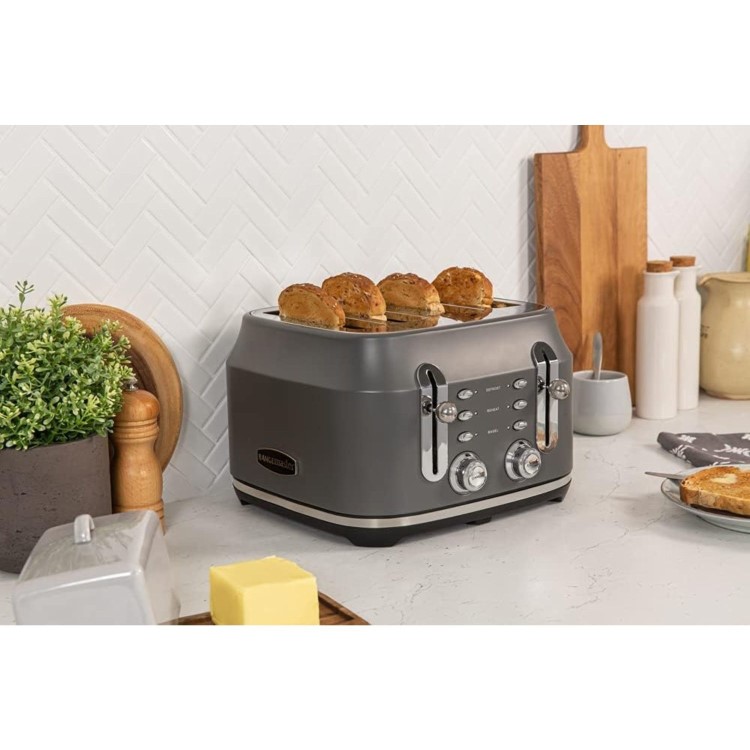 Refurbished Rangemaster Classic 4 Slice Toaster Grey