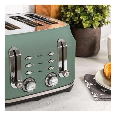 Rangemaster Classic 4 Slice Toaster - Mineral Green