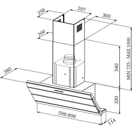 Rangemaster 86890 Galaxy Angled 90cm Chimney Hood  in Stainless steel