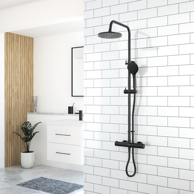 Aqualisa Midas Black Safe Touch Thermostatic Mixer Shower Set