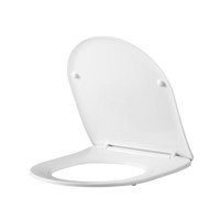 GRADE A1 - White Round Soft Close Toilet Seat with Quick Release - Roma