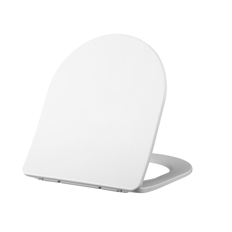 GRADE A1 - White Round Soft Close Toilet Seat with Quick Release - Roma