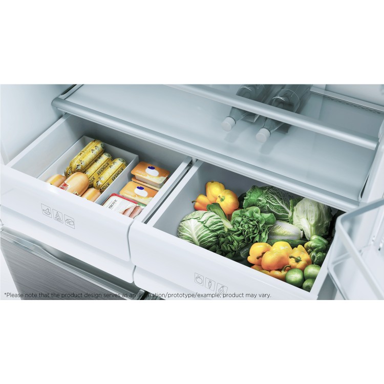 TCL 466 Litre Four Door American Fridge Freezer with Water Dispenser - Dark Silver