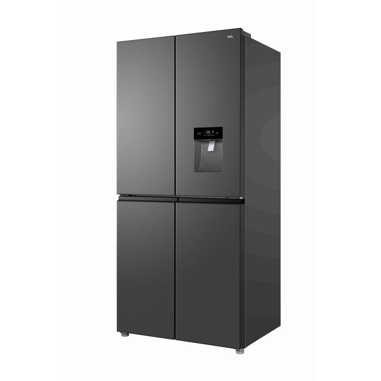 TCL 466 Litre Four Door American Fridge Freezer with Water Dispenser - Dark Silver