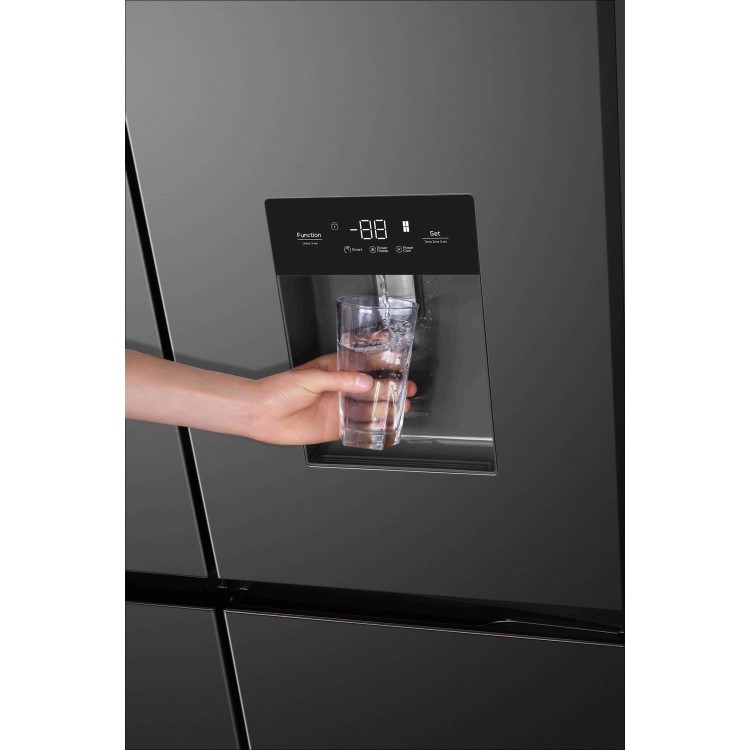 TCL 466 Litre Four Door American Fridge Freezer with Water Dispenser - Dark Silver