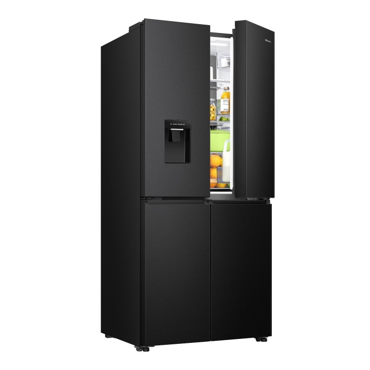 Hisense Pureflat Infinite 482 Litre Four Door American Fridge Freezer - Black