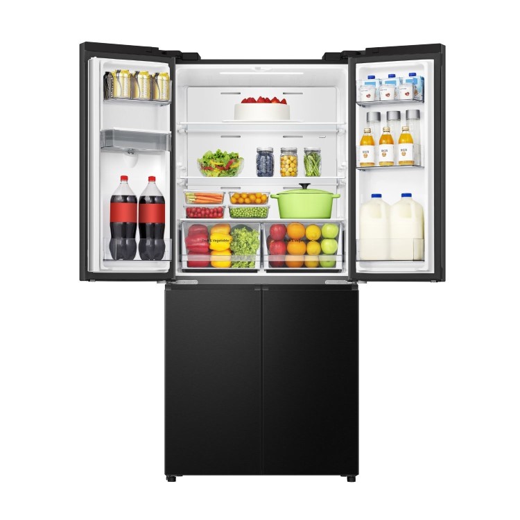 Hisense Pureflat Infinite 482 Litre Four Door American Fridge Freezer - Black