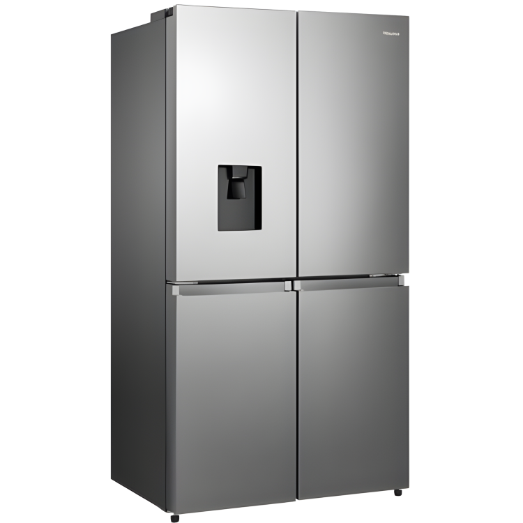 Hisense 606 Litre 4 Door American Fridge Freezer Non Plumbed Water Dispenser - Grey