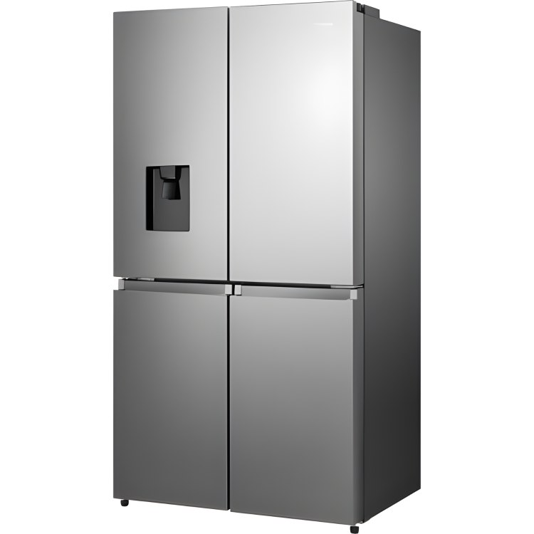 Hisense 606 Litre 4 Door American Fridge Freezer Non Plumbed Water Dispenser - Grey