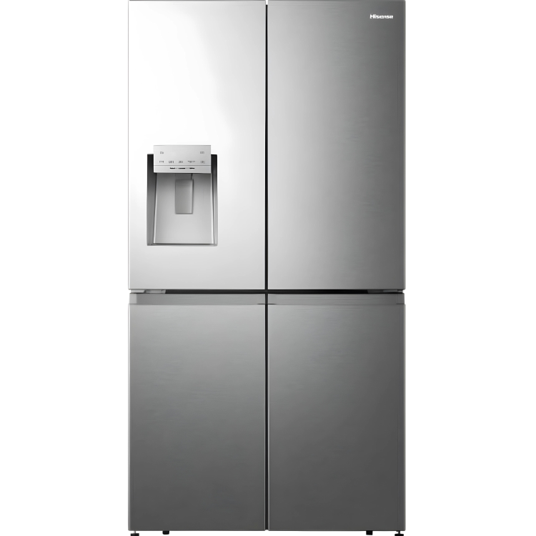 Hisense 584 Litre 4 Door American Fridge Freezer Non Plumbed Water Dispenser - Grey