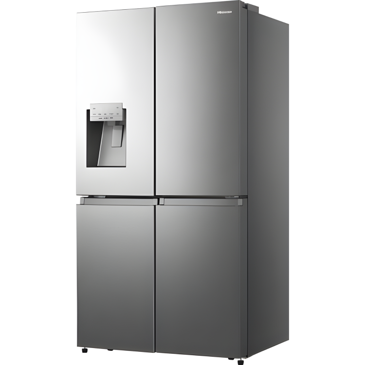 Hisense 584 Litre 4 Door American Fridge Freezer Non Plumbed Water Dispenser - Grey