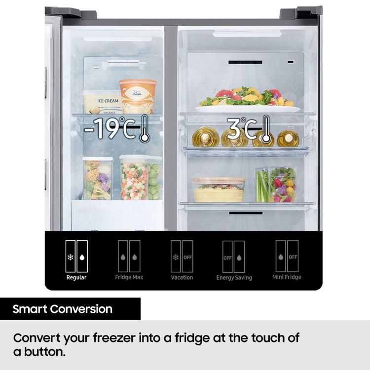 Samsung 652 Litre Side-by-Side American Fridge Freezer with SpaceMax - Stainless Steel