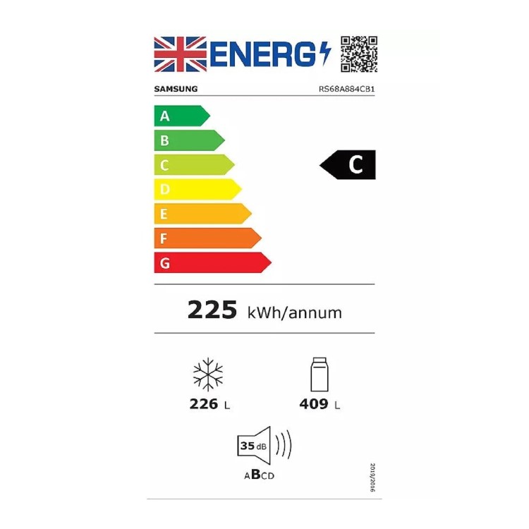 Refurbished Samsung Series 8 RS68A884CB1 635 Litre Frost Free American Fridge Freezer Black Stainless Steel