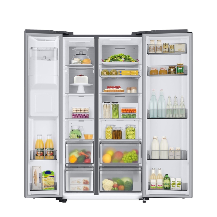 Samsung Series 8 635 Litre Side-By-Side American Fridge Freezer - Silver