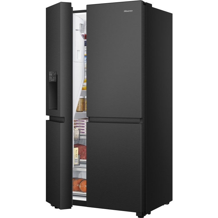 Hisense 632 Litre Side-by-Side American Fridge Freezer - Premium Black