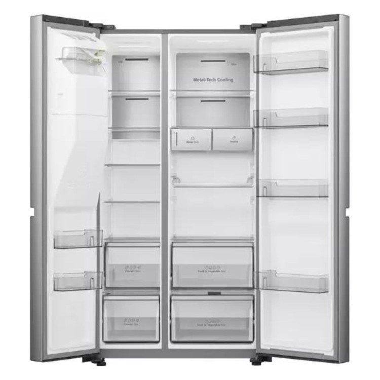 Hisense 632 Litre American Side-by-side Fridge Freezer - Stainless Steel