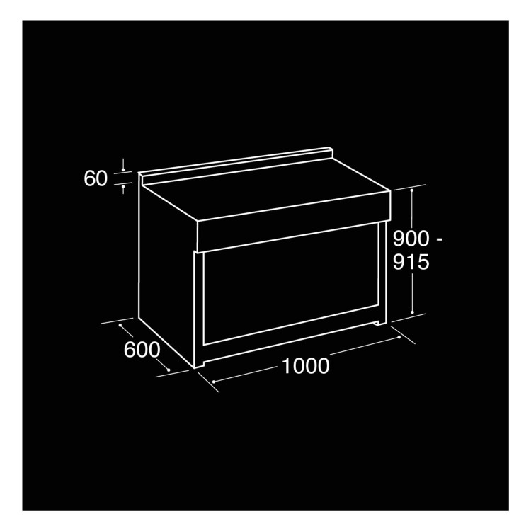 CDA RV1061SS 100cm Wide Double Oven Electric Range Cooker With Ceramic Hob - Stainless Steel