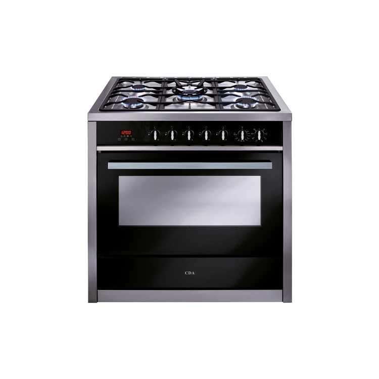 CDA RV911SS 90cm Wide Single Oven Dual Fuel Range Cooker - Stainless Steel