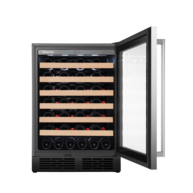 Hisense 54 Bottle Freestanding Wine Cooler - Silver