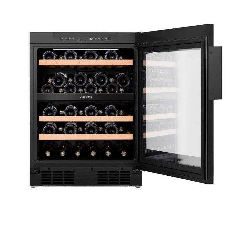 Hisense 46 Bottle Capacity Dual Zone Freestanding Wine Cooler - Black