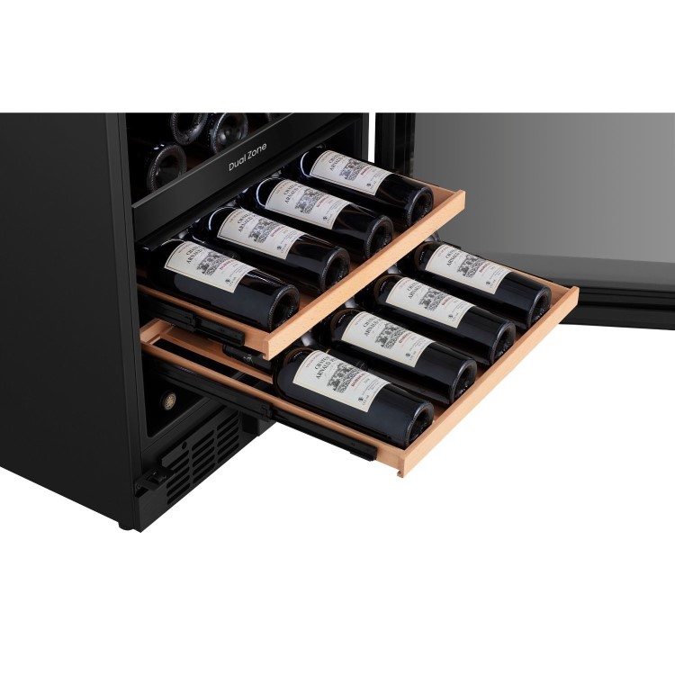 Hisense 46 Bottle Capacity Dual Zone Freestanding Wine Cooler - Black