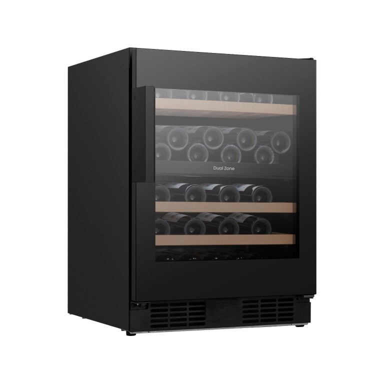 Hisense 46 Bottle Capacity Dual Zone Freestanding Wine Cooler - Black