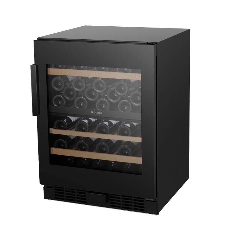 Hisense 46 Bottle Capacity Dual Zone Freestanding Wine Cooler - Black