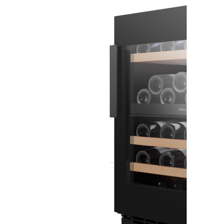 Hisense 46 Bottle Capacity Dual Zone Freestanding Wine Cooler - Black