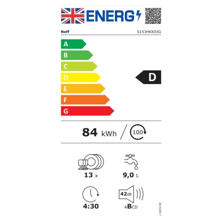 Refurbished Neff N30 S153HKX03G 13 Place Fully Integrated Dishwasher
