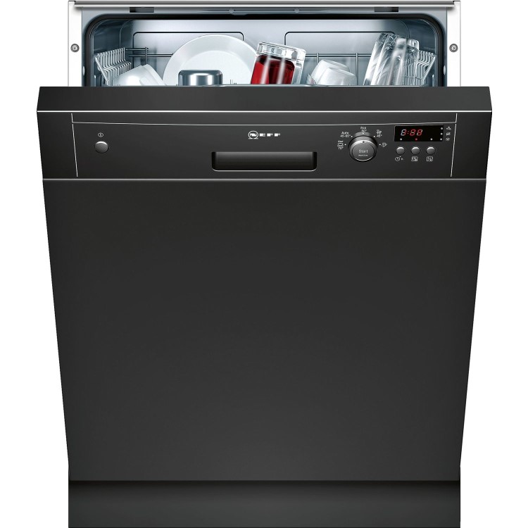 Neff S41E50S1GB 12 Place Semi Integrated Dishwasher - Black Control Panel