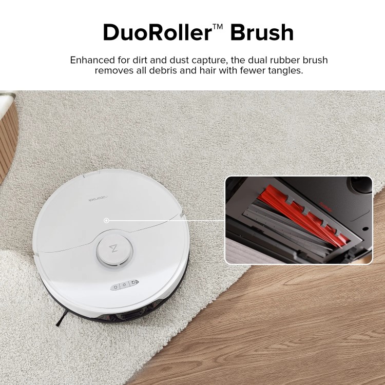 Roborock S8 Robot Vacuum Cleaner with DuoRoller Brush and VibraRise Mopping 6000Pa - White