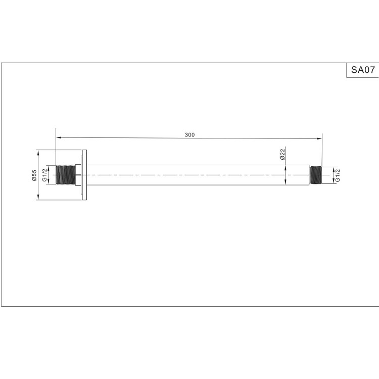 Ceiling Arm Chrome Round 250mm