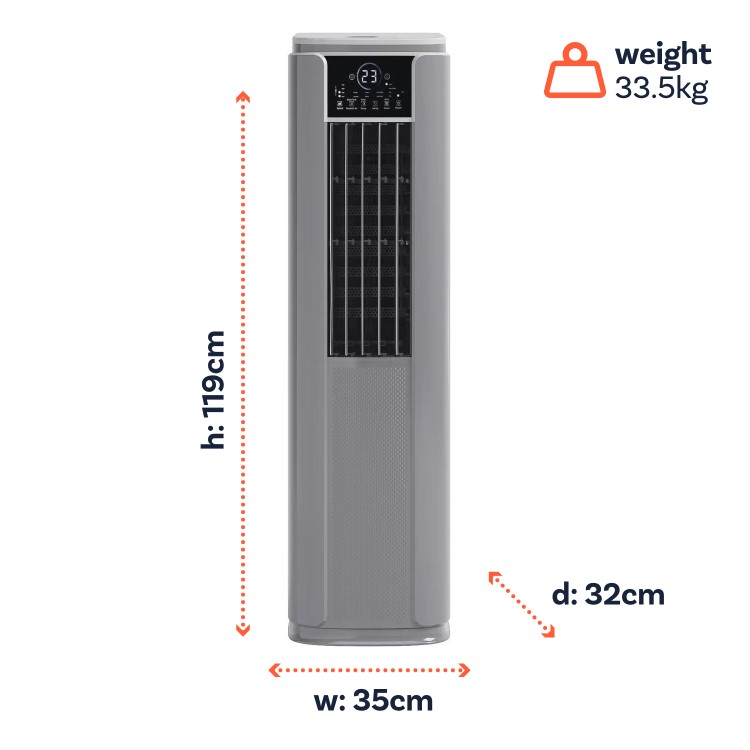 electriQ SupremeCool 14000 BTU Quiet Smart Portable Air Conditioner with Heat Pump