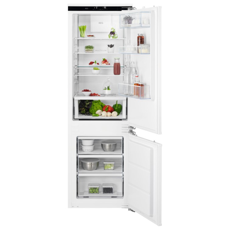 Refurbished AEG SCE818E7MF Integrated 247 Litre 70/30 Frost Free Fridge Freezer White