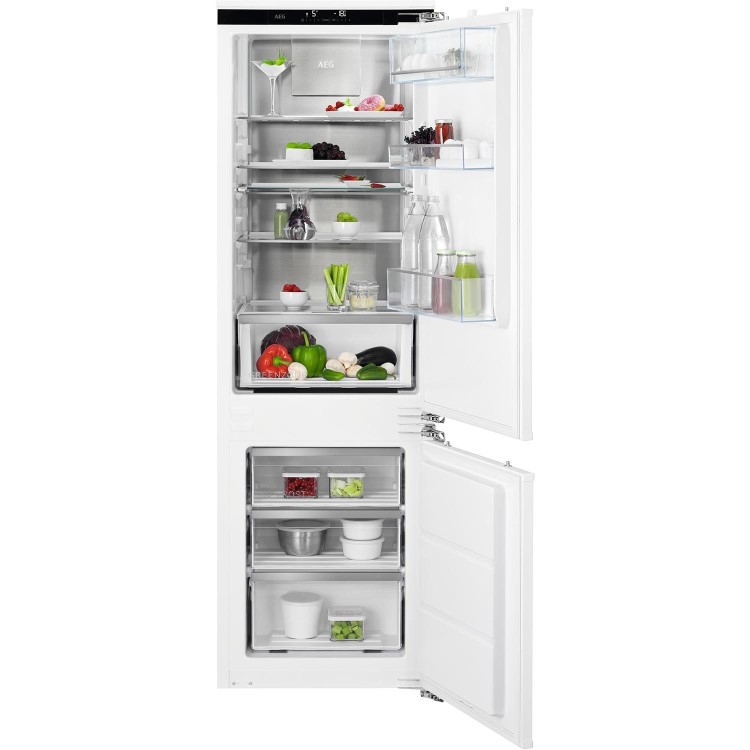 Refurbished AEG 8000 Series SCE818E8MF Integrated 244 Litre 70/30 Frost Free Fridge Freezer White