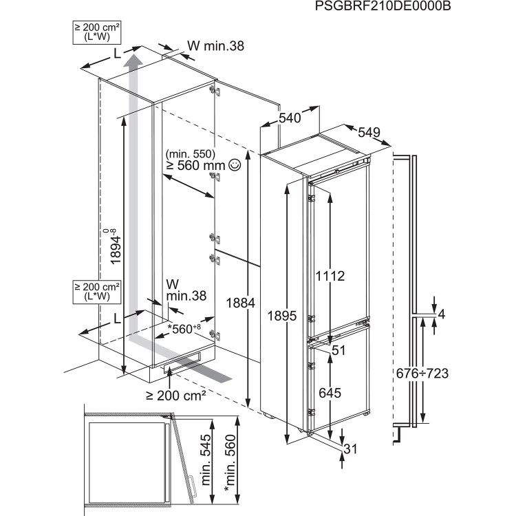 AEG 6000-Series 276 Litre Integrated Fridge Freezer