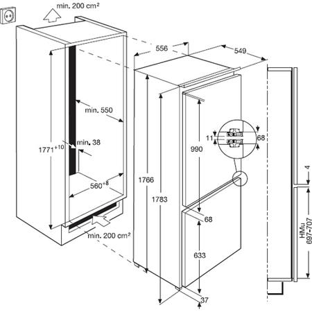 AEG SCS51800F0 Energy Efficient 70-30 Integrated Fridge Freezer